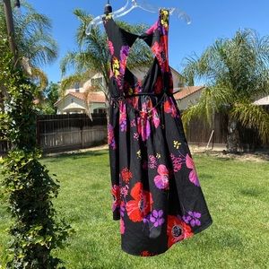 Roxy- 🌺 Pink and Purple Hibiscus Open Back Dress